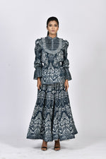 Panelled skirt in ocean print | Soham Earth