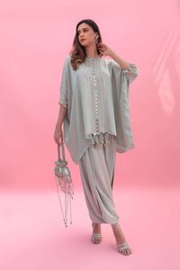 Masbah Green CO-ORD SET with Dhoti Skirt | Prahnaaya