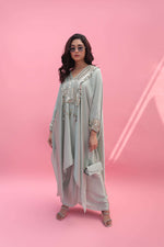 MISH Green Kaftan Set with Wrap Skirt | Prahnaaya