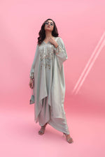 MISH Green Kaftan Set with Wrap Skirt | Prahnaaya