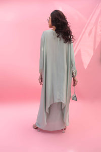 MISH Green Kaftan Set with Wrap Skirt | Prahnaaya