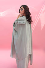 MISH Green Kaftan Set with Wrap Skirt | Prahnaaya