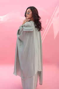 MISH Green Kaftan Set with Wrap Skirt | Prahnaaya