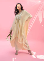 MISH Yellow Kaftan Set with Wrap Skirt | Prahnaaya
