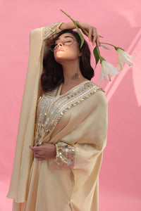 MISH Yellow Kaftan Set with Wrap Skirt | Prahnaaya