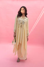 MISH Yellow Kaftan Set with Wrap Skirt | Prahnaaya