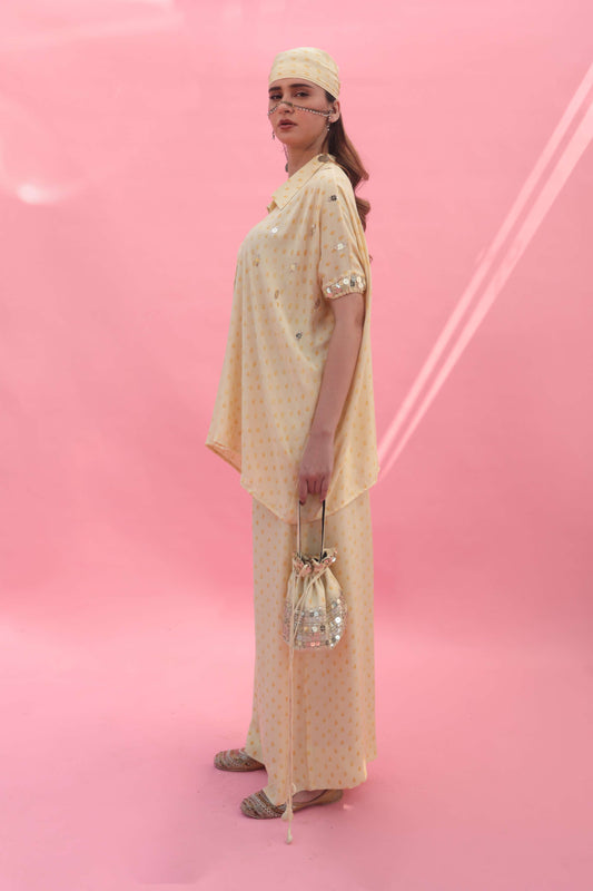 Masbah Yellow CO-ORD SET Pants | Prahnaaya