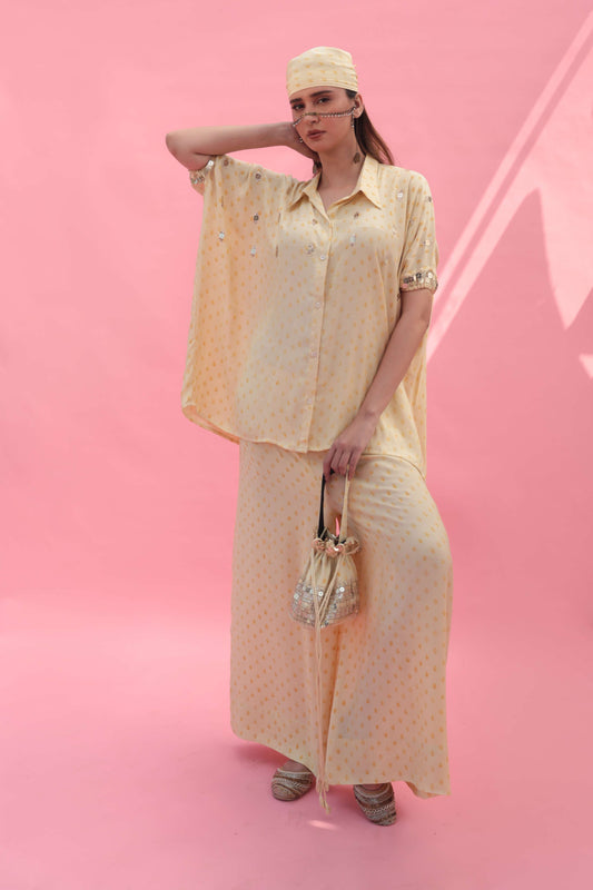 Masbah Yellow CO-ORD SET Pants | Prahnaaya