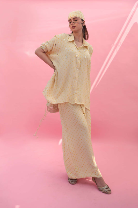 Masbah Yellow CO-ORD SET Pants | Prahnaaya