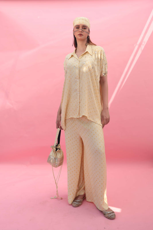 Masbah Yellow CO-ORD SET Pants | Prahnaaya