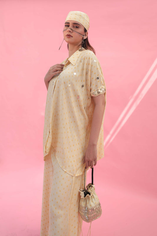Masbah Yellow CO-ORD SET Pants | Prahnaaya
