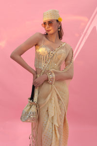 Yami Lemon Blouse Set with Skirt & Cape | Prahnaaya
