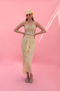 Yami Lemon Blouse Set with Skirt & Cape | Prahnaaya