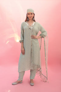 Mahi Green Kurta Set with Pant & Dupatta | Prahnaaya