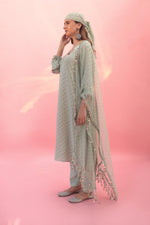 Mahi Green Kurta Set with Pant & Dupatta | Prahnaaya