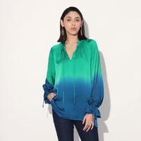 Hanako ombre top - Green Blue | Linetribe