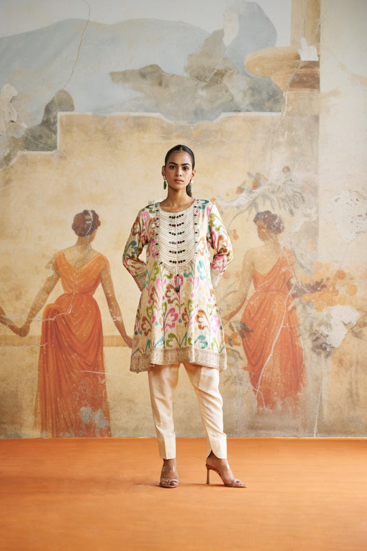 IKKAT PEPLUM KURTA SET | Aashima Behl