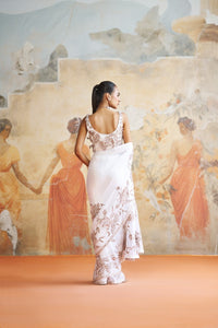 IVORY FLORAL SAREE SET | Aashima Behl