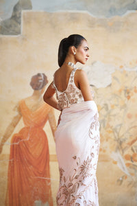 IVORY FLORAL SAREE SET | Aashima Behl