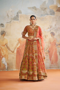 RUST ORANGE LEHENGA SET | Aashima Behl