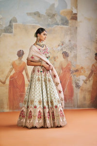 GREEN ZARDOZI LEHENGA SET | Aashima Behl