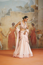 BLUSH PINK LEHENGA SAREE | Aashima Behl