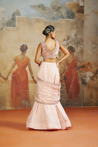 BLUSH PINK LEHENGA SAREE | Aashima Behl