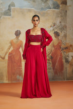 RED LONG CAPE SET | Aashima Behl