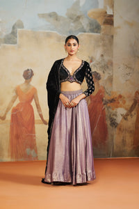BLACK VELVET LEHENGA SET | Aashima Behl