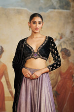 BLACK VELVET LEHENGA SET | Aashima Behl