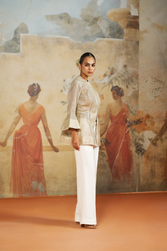 GOTA PEPLUM JACKET SET | Aashima Behl