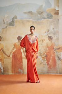 TANGERINE JEWELED KAFTAN | Aashima Behl