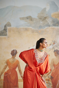 TANGERINE JEWELED KAFTAN | Aashima Behl