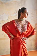 TANGERINE JEWELED KAFTAN | Aashima Behl