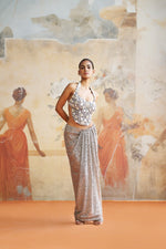 JEWELED GREY CORSET SET | Aashima Behl