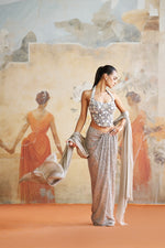 JEWELED GREY CORSET SET | Aashima Behl