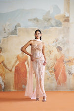 JEWELED PEACH CORSET SET | Aashima Behl