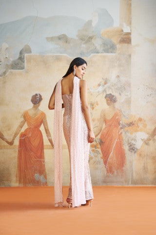 JEWELED PEACH CORSET SET | Aashima Behl