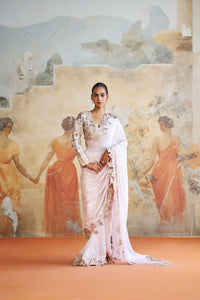 ROSE GOLD FLORAL SAREE SET | Aashima Behl