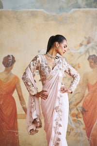 ROSE GOLD FLORAL SAREE SET | Aashima Behl