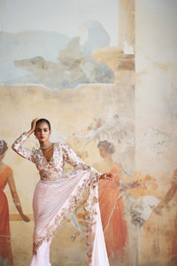ROSE GOLD FLORAL SAREE SET | Aashima Behl
