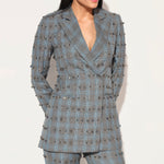 NOXIRA EMBROIDERED PANT SUIT - GREY | LINETRIBE