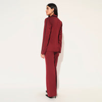 SOLIRA PANT SUIT SET - MAROON | LINETRIBE