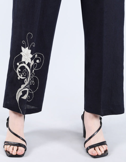 Navy Set With Patch Embroidery | Linen Bloom