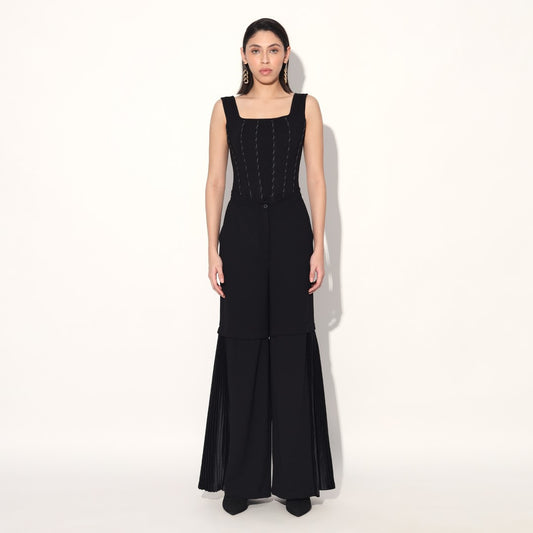 Asuka pleated pants - Black | Linetribe