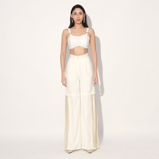 Asuka pleated pants - White | Linetribe