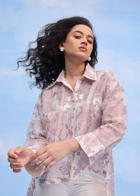 HIBISCUS MOTIF(FROSTED LILAC) | Couche by Anandini