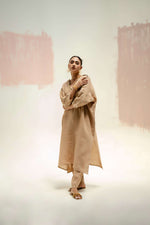 Star Antifit Linen Kurta with Pants - Beige | Prahnaaya