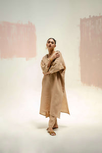 Star Antifit Linen Kurta with Pants - Beige | Prahnaaya
