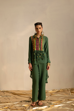 Waterfall boho shirt set(Green) | Enech